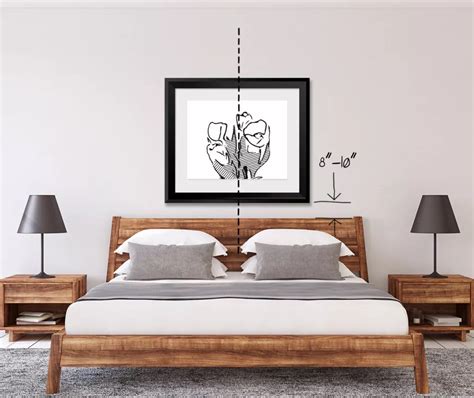 how high to hang art above bed without headboard - what is the optimal height for art pieces?